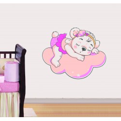 Παιδικό Αυτοκόλλητο Τοίχου - Αρκουδάκι στα σύννεφα 04